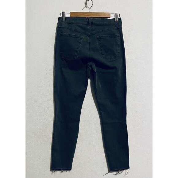 J Brand Jeans Womens 28 Mid Rise Neon Racing Stripe Crop Black Skinny Boho - Picture 5 of 10